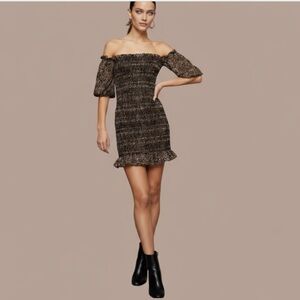 NWT-Topshop leopard print off the shoulder dress